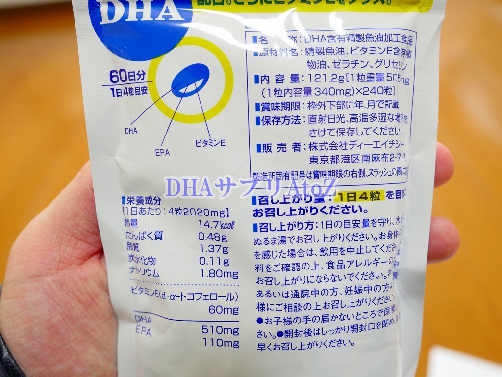 DHCのDHAサプリ成分
